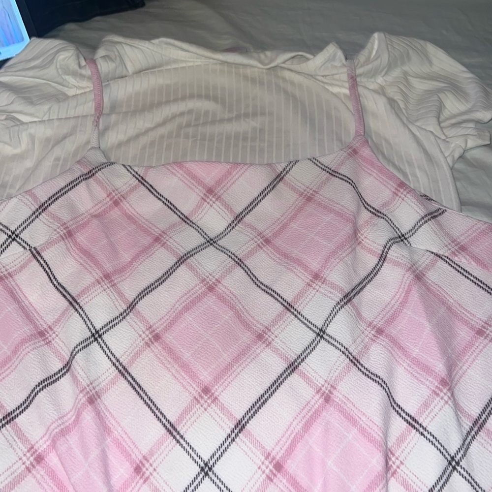 Pink plaid XXXL dress